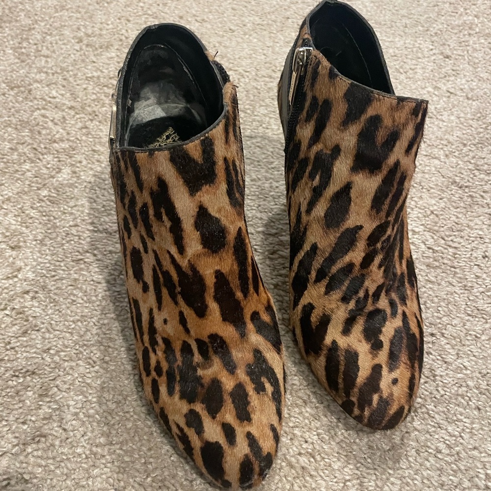 Vince Camuto Leopard Print Faux Calf Hair Ankle Booties